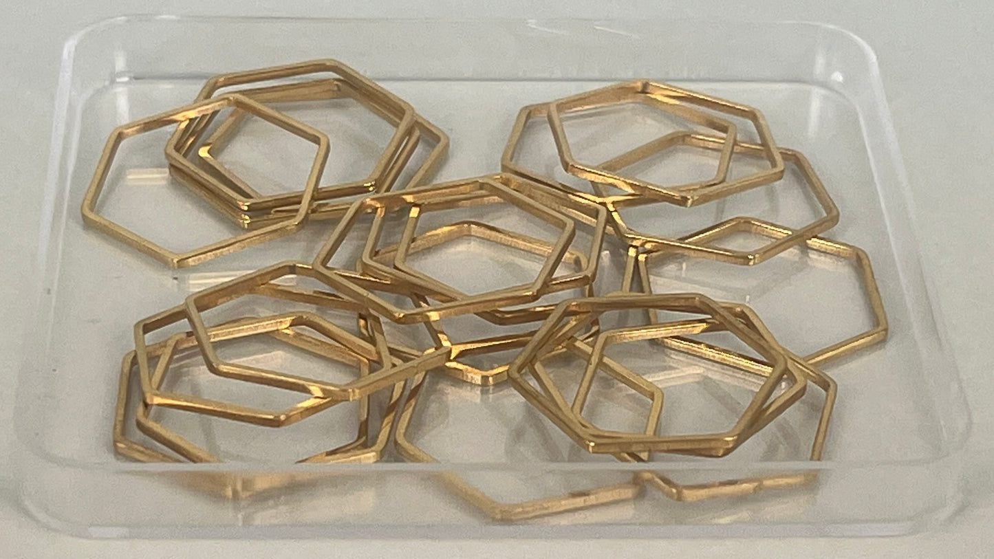 Shapes - hexagon silver/gold (20 pieces)