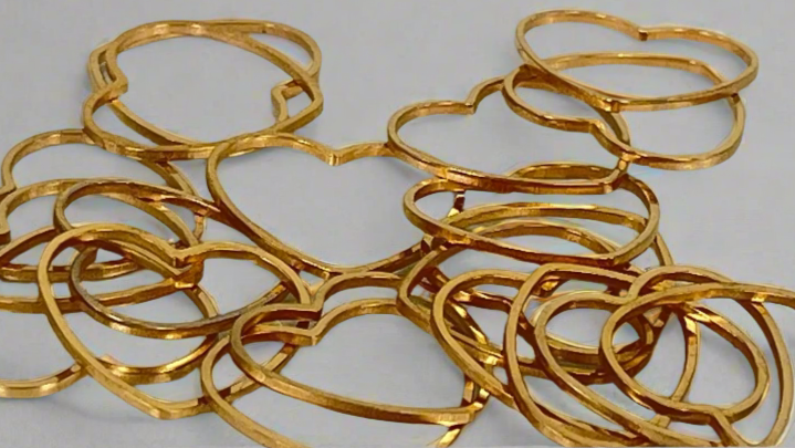 Shapes - heart silver/gold (20 pieces)