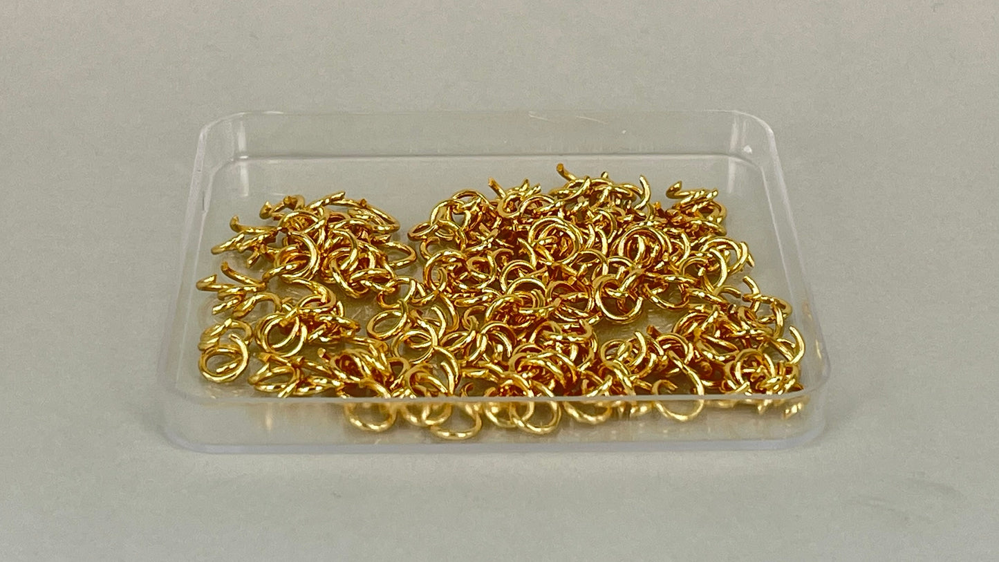 Jump rings 1.0 x 6 mm silver/gold (200 pieces)