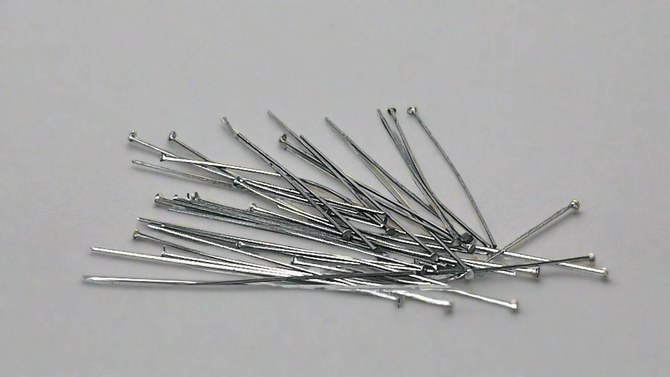 Ball, eye and flathead pins 0.6 x 40 mm silver/gold (40 pieces)