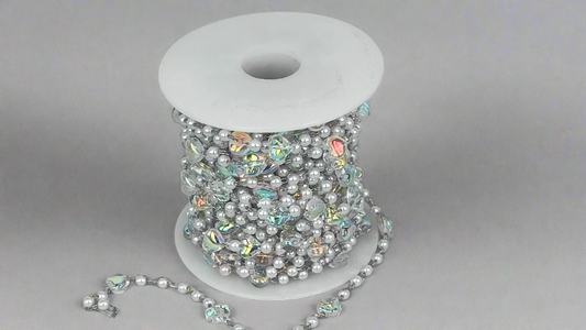 Chain with glass beads - Hearts/Stars (10 m)