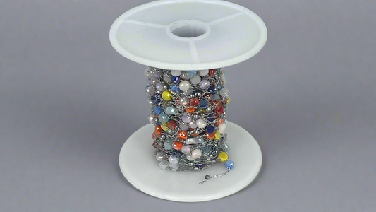 Chain with glass beads - Rosery/Flowers (10 m)