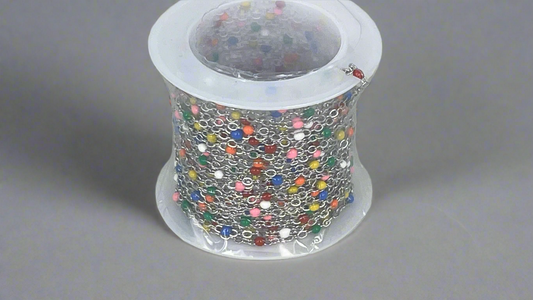 Chain with colour enamel beads (5 m)