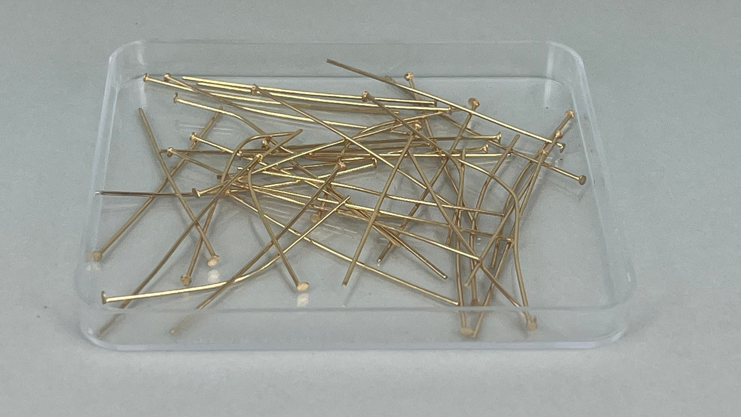 Ball, eye and flathead pins 0.6 x 40 mm silver/gold (40 pieces)