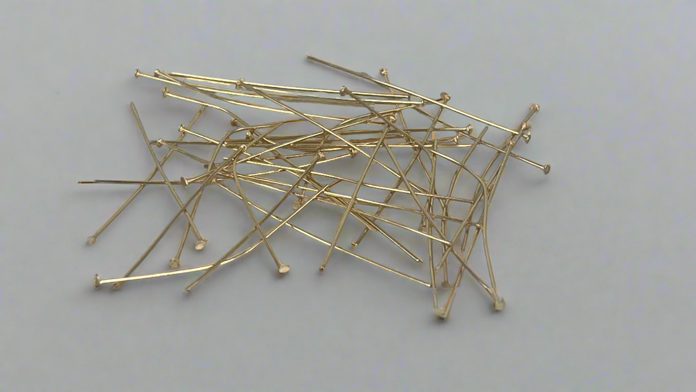 Ball, eye and flathead pins 0.6 x 40 mm silver/gold (40 pieces)