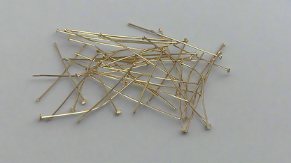 Ball, eye and flathead pins 0.6 x 40 mm silver/gold (40 pieces)