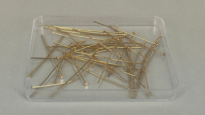 Ball, eye and flathead pins 0.6 x 40 mm silver/gold (40 pieces)