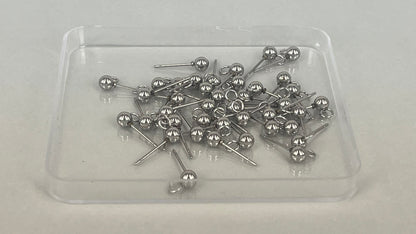 Earring pins 4mm silver/gold (40 pieces)
