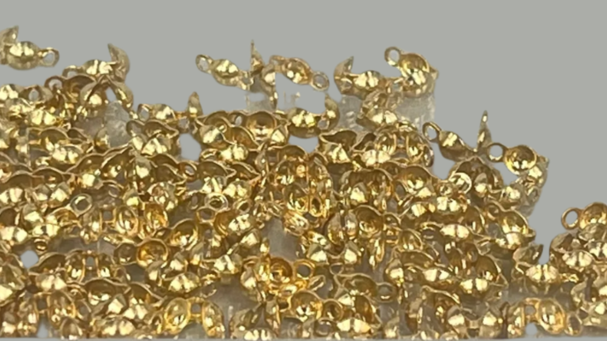 Calottes 2.4 mm  silver/gold (100 pieces)