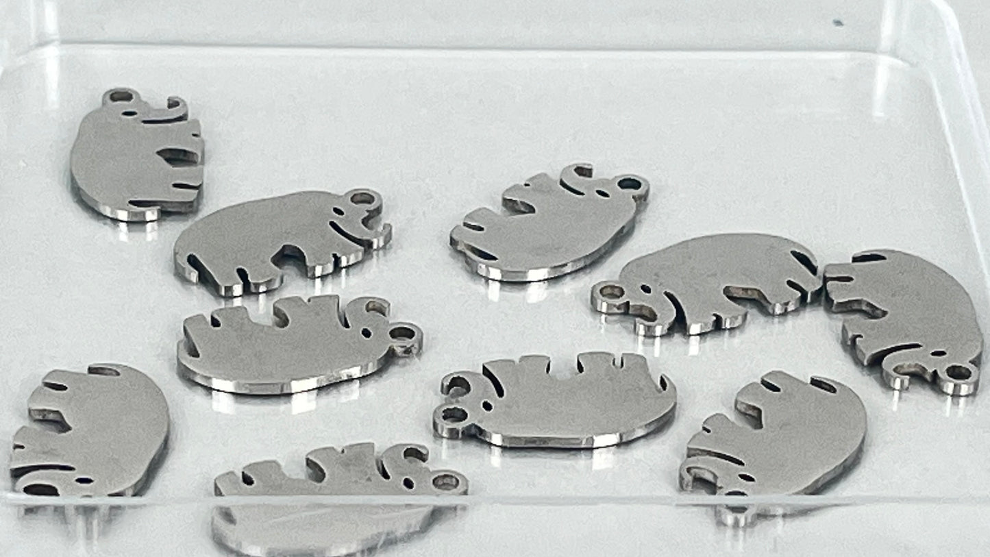 Elephant charms (10 pieces)