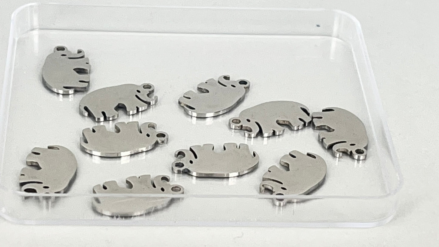 Elephant charms (10 pieces)