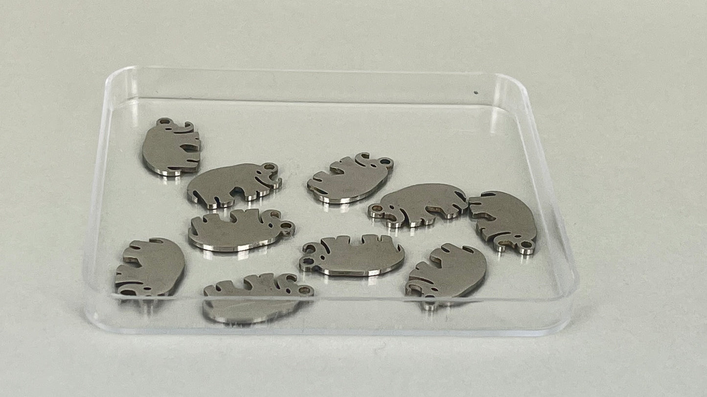 Elephant charms (10 pieces)