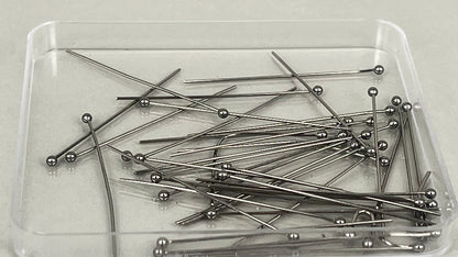 Ball, eye and flathead pins 0.6 x 40 mm silver/gold (40 pieces)
