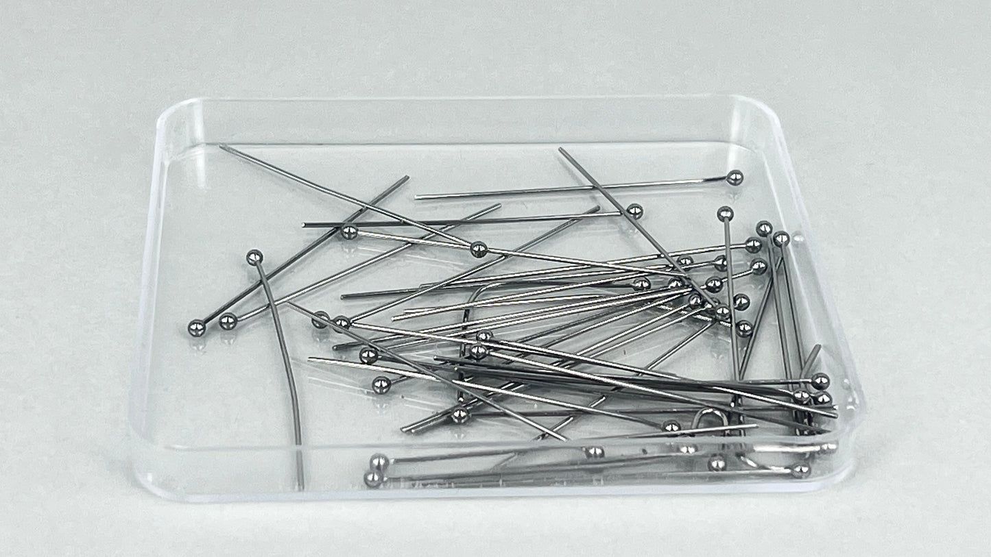 Ball, eye and flathead pins 0.6 x 40 mm silver/gold (40 pieces)