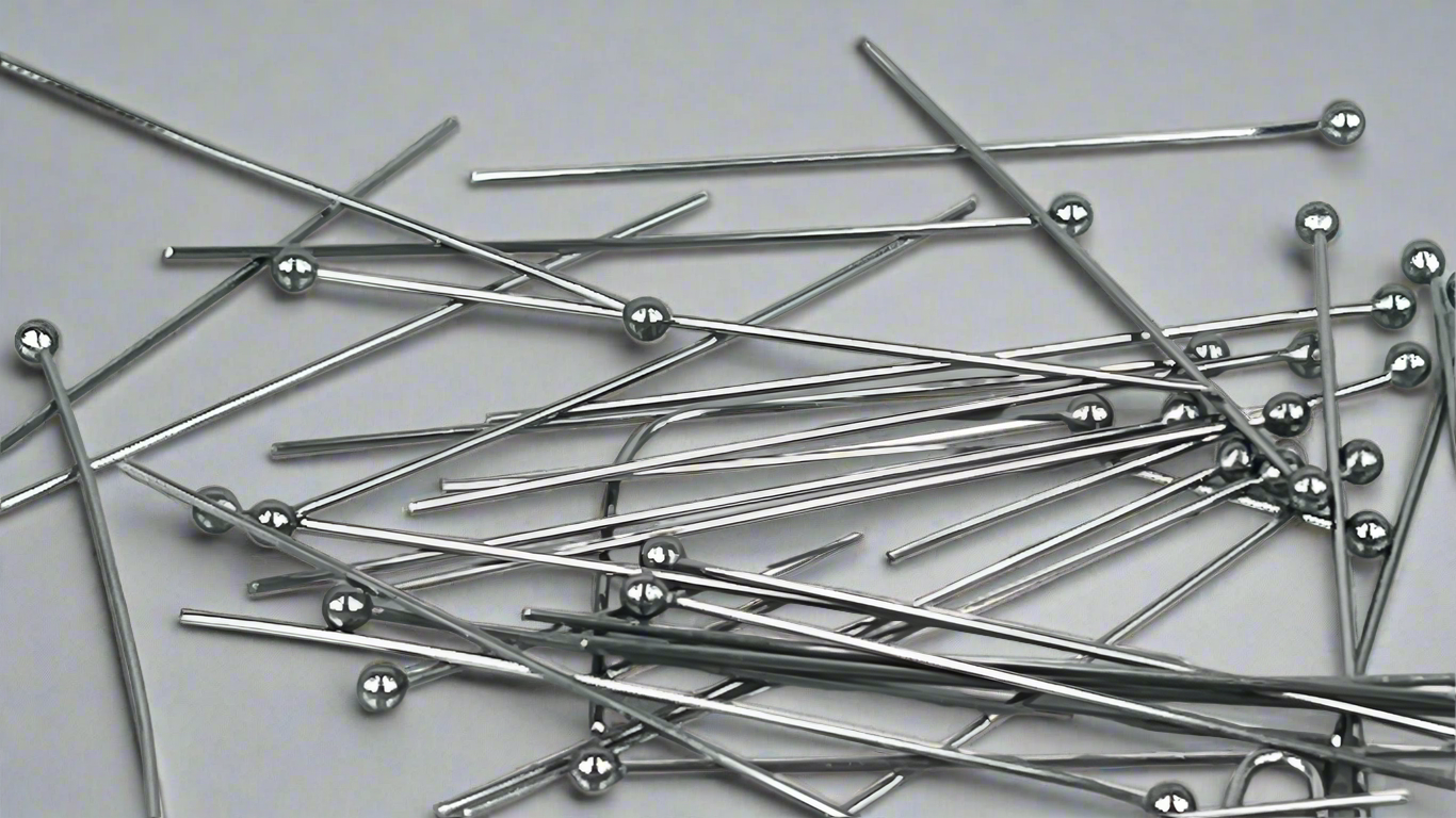 Ball, eye and flathead pins 0.6 x 40 mm silver/gold (40 pieces)