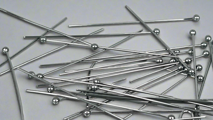 Ball, eye and flathead pins 0.6 x 40 mm silver/gold (40 pieces)