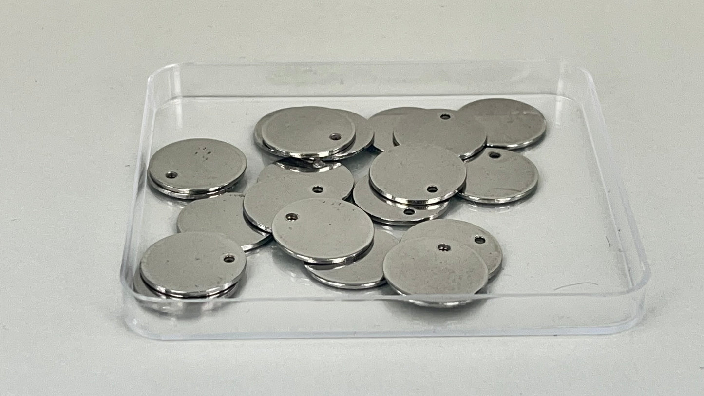 Round coin charms 15 mm silver/gold (20 pieces)