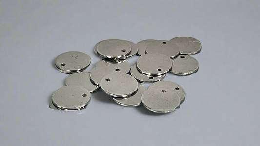 Round coin charms 15 mm silver/gold (20 pieces)