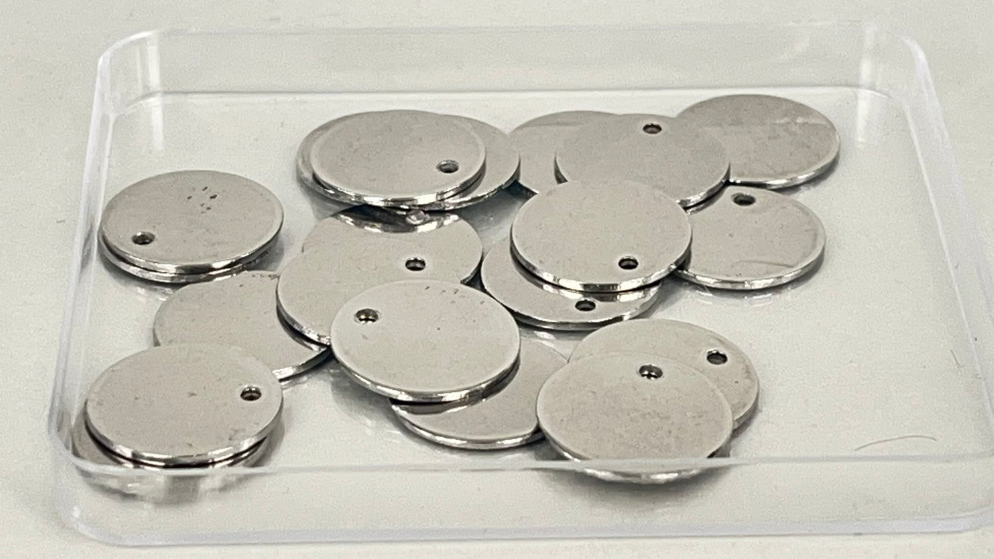 Round coin charms 15 mm silver/gold (20 pieces)