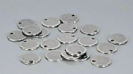 Round coin charms 8 mm silver/gold (20 pieces)