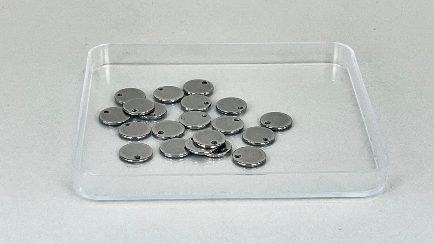 Round coin charms 8 mm silver/gold (20 pieces)