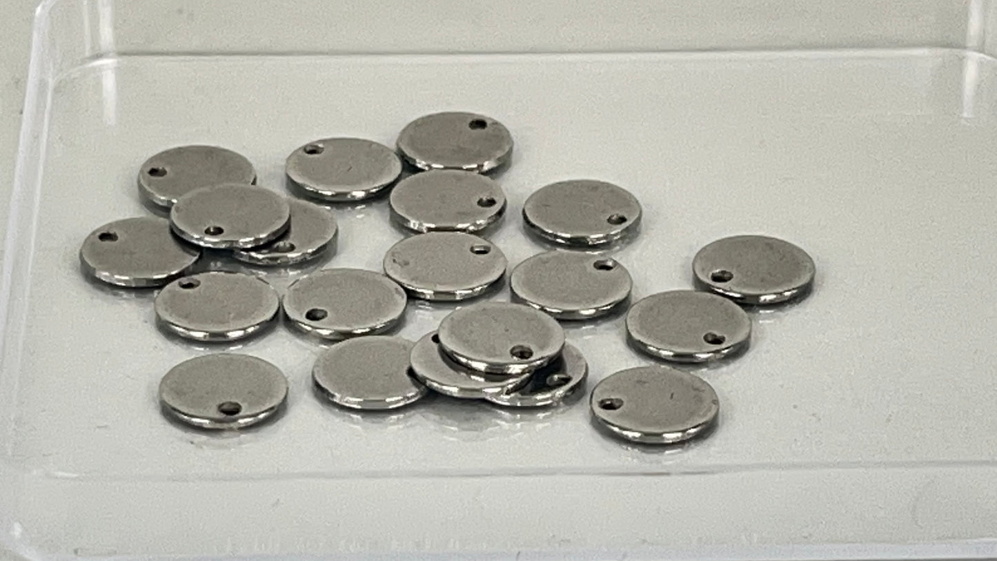 Round coin charms 8 mm silver/gold (20 pieces)