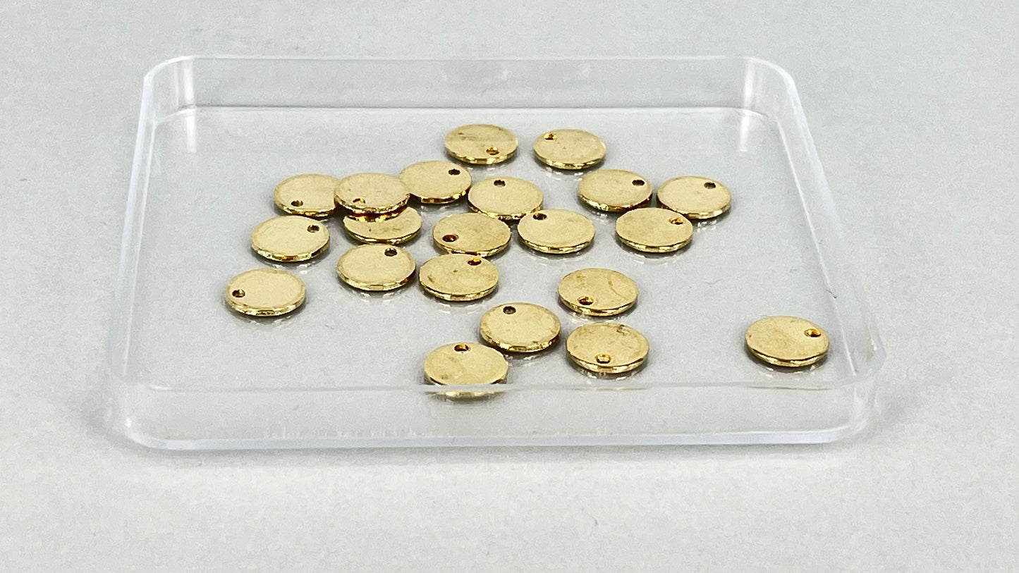 Round coin charms 8 mm silver/gold (20 pieces)