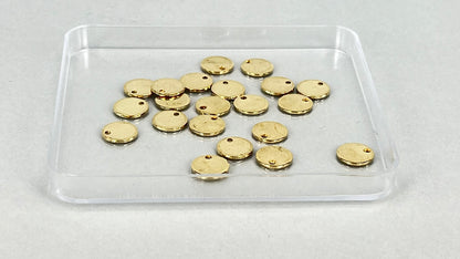 Round coin charms 8 mm silver/gold (20 pieces)