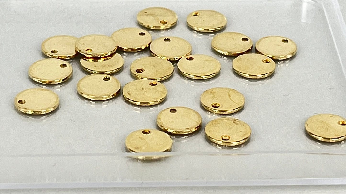 Round coin charms 8 mm silver/gold (20 pieces)