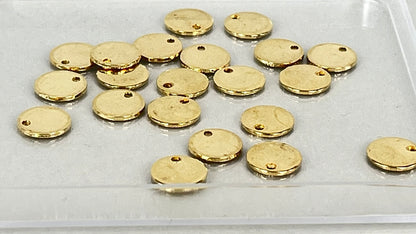Round coin charms 8 mm silver/gold (20 pieces)