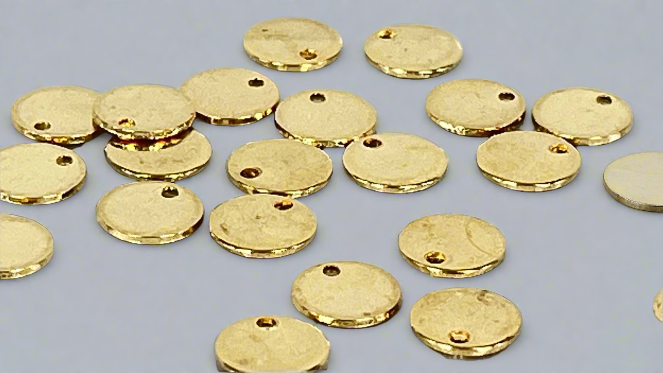 Round coin charms 8 mm silver/gold (20 pieces)