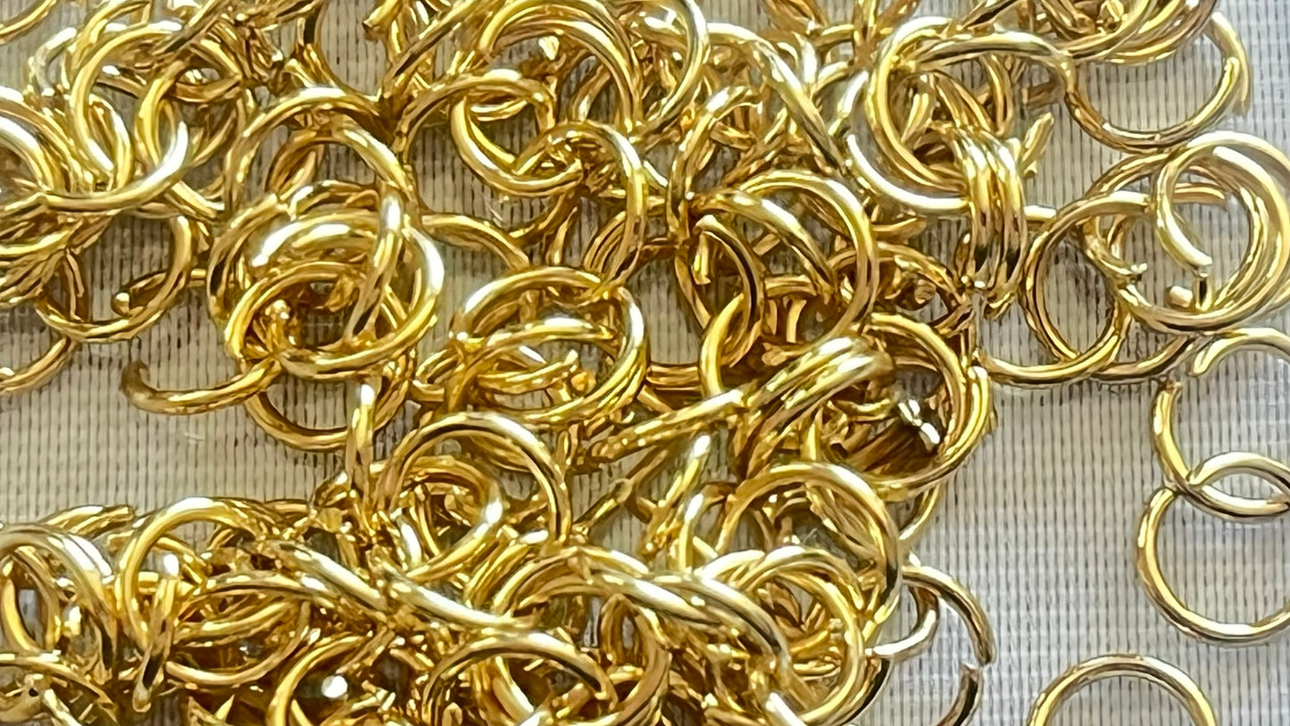Jump rings 1.0 x 8 mm silver/gold (200 pieces)