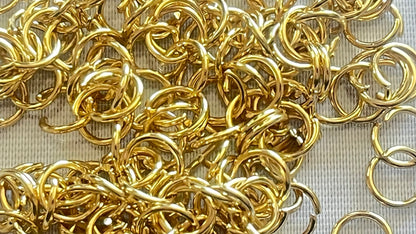 Jump rings 1.0 x 8 mm silver/gold (200 pieces)