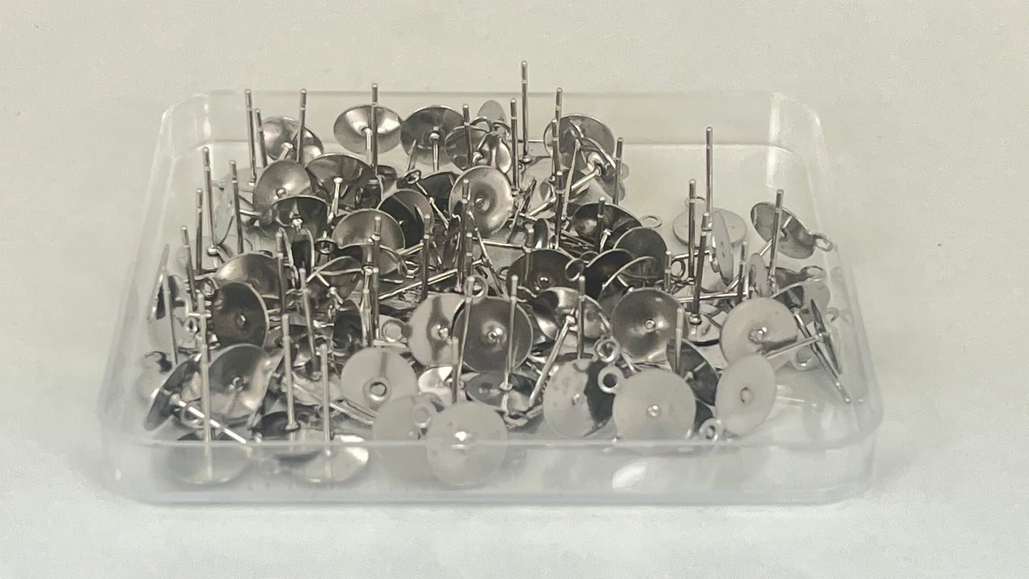 Earring pins 8 mm (100 pieces)