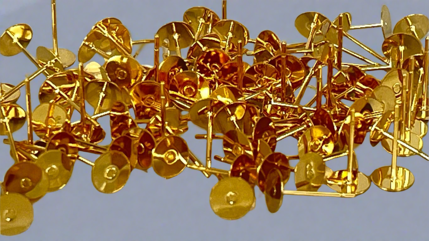 Earring pins 6 mm silver/gold (100 pieces)