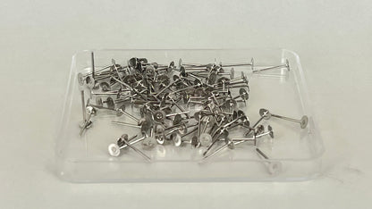 Earring pins 4 mm (100 pieces)