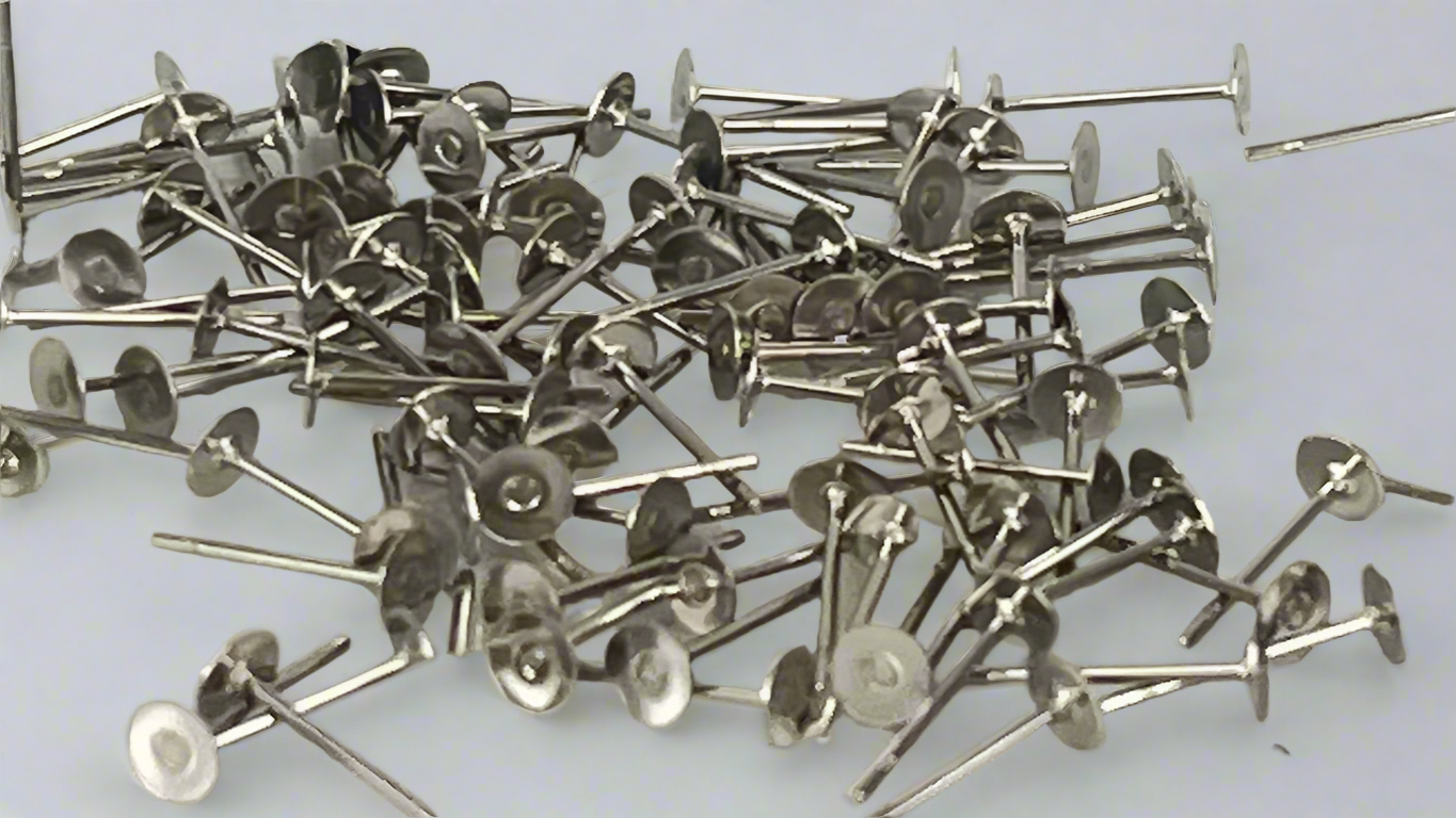 Earring pins 4 mm (100 pieces)