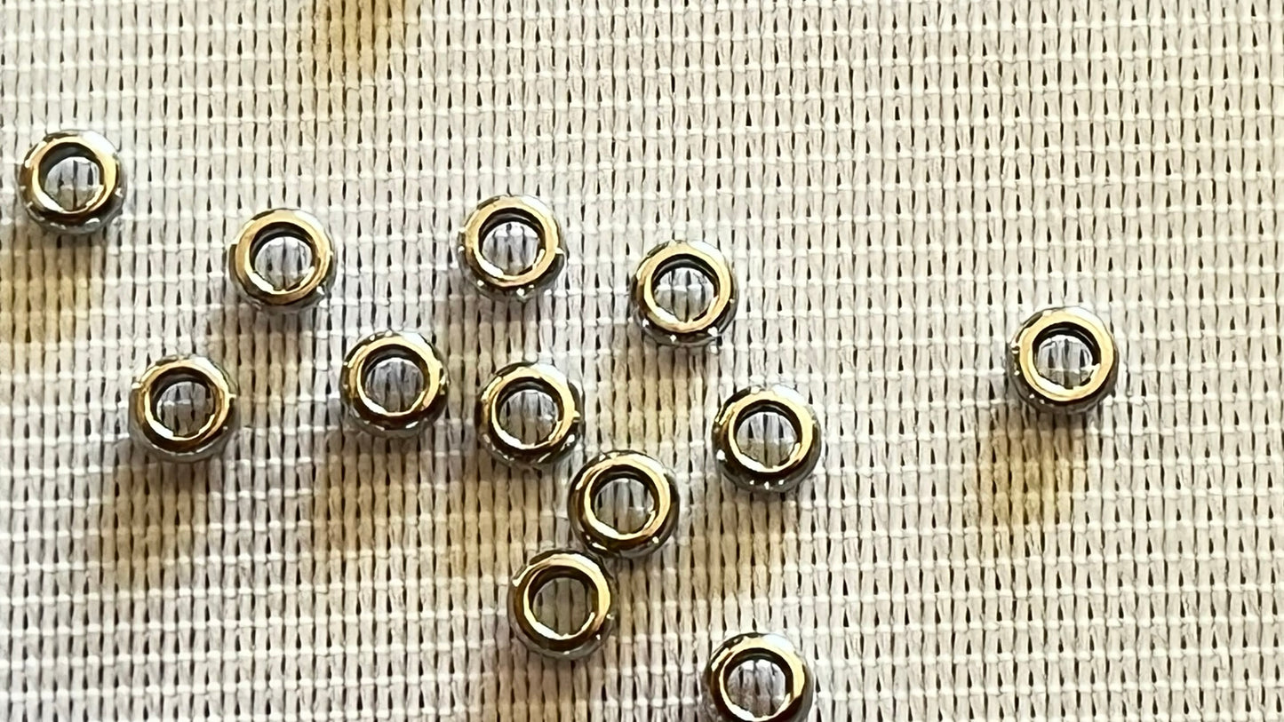 Spacers 3 x 1.2 mm silver/gold (40 pieces)