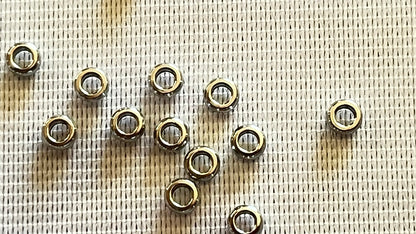 Spacers 3 x 1.2 mm silver/gold (40 pieces)