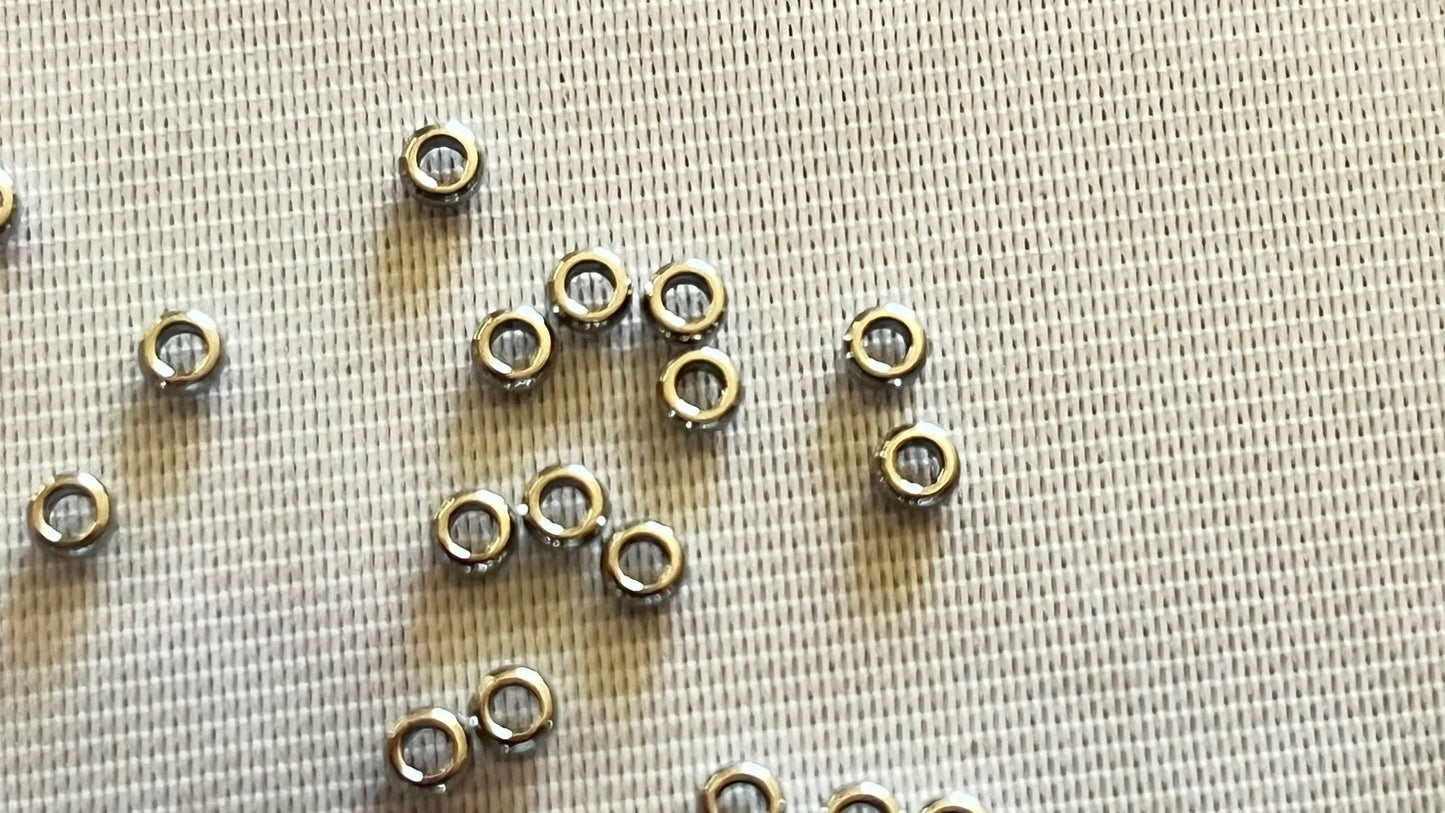 Spacers 3 x 1.2 mm silver/gold (40 pieces)