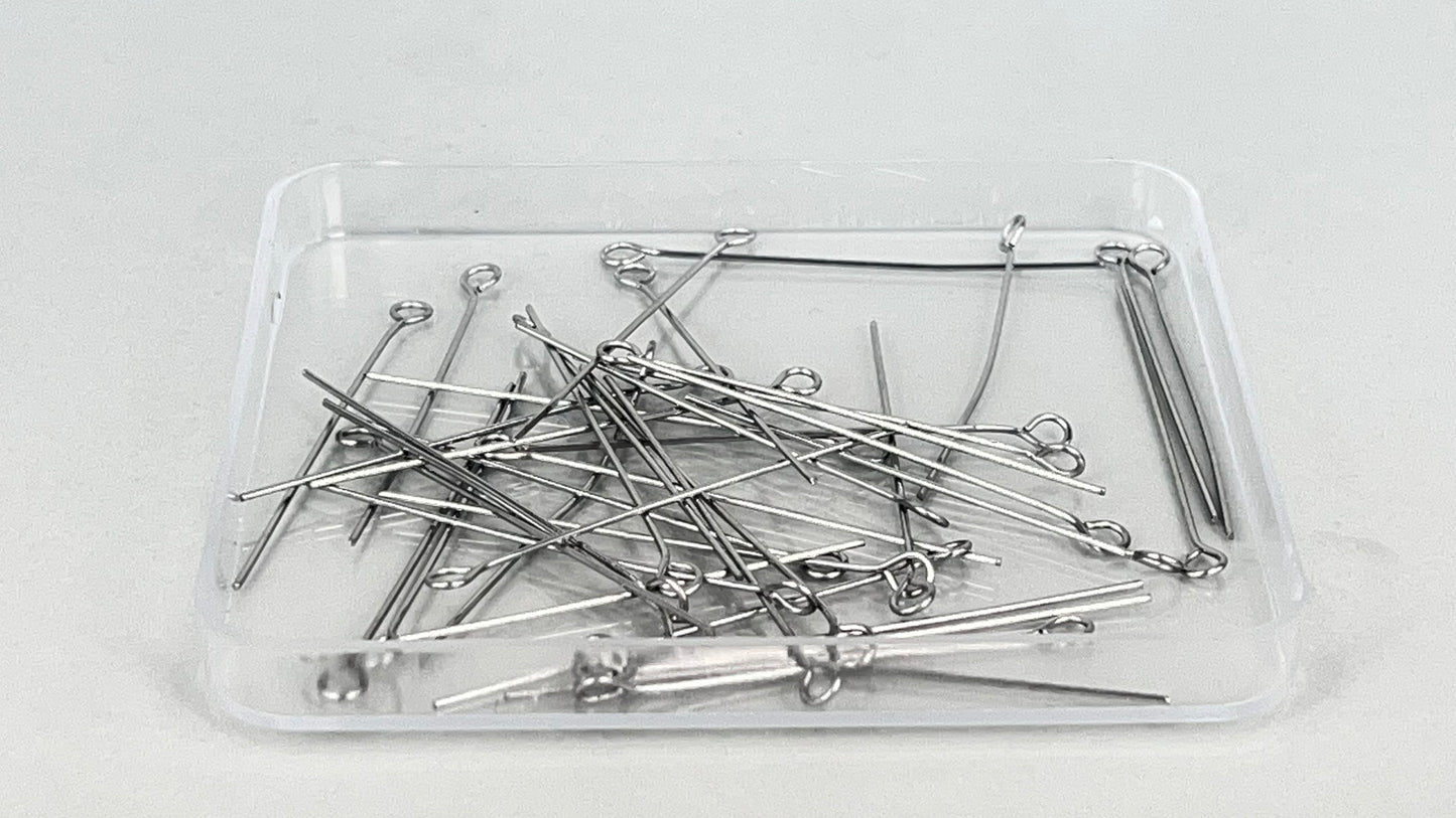 Ball, eye and flathead pins 0.6 x 40 mm silver/gold (40 pieces)