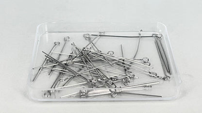 Ball, eye and flathead pins 0.6 x 40 mm silver/gold (40 pieces)