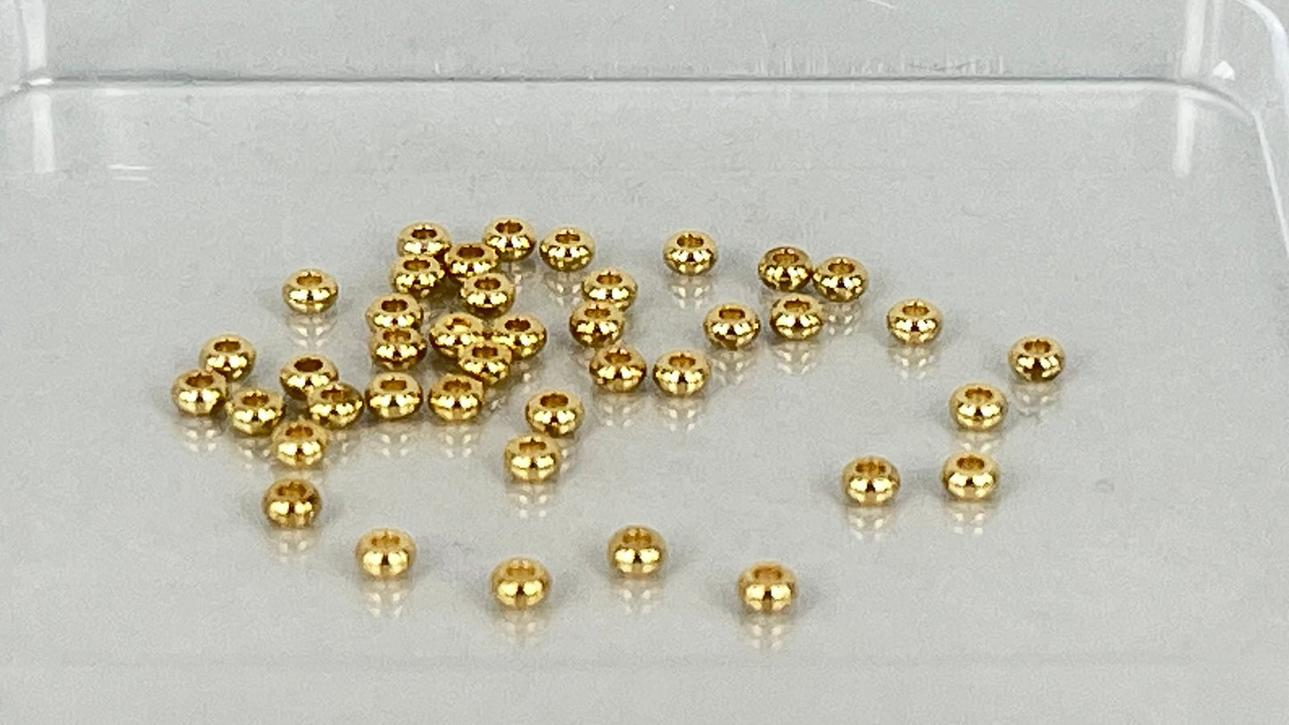 Spacers 3 x 1.2 mm silver/gold (40 pieces)