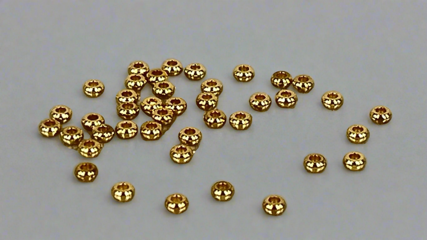 Spacers 3 x 1.2 mm silver/gold (40 pieces)