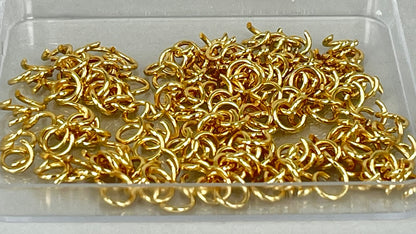 Jump rings 1.0 x 6 mm silver/gold (200 pieces)