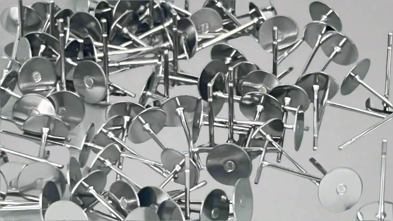 Earring pins 8 mm (100 pieces)