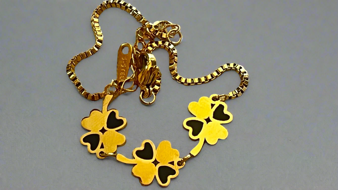 Clover box chain bracelet/anklet