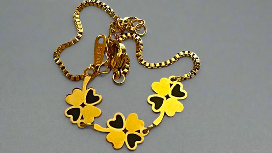 Clover box chain bracelet/anklet