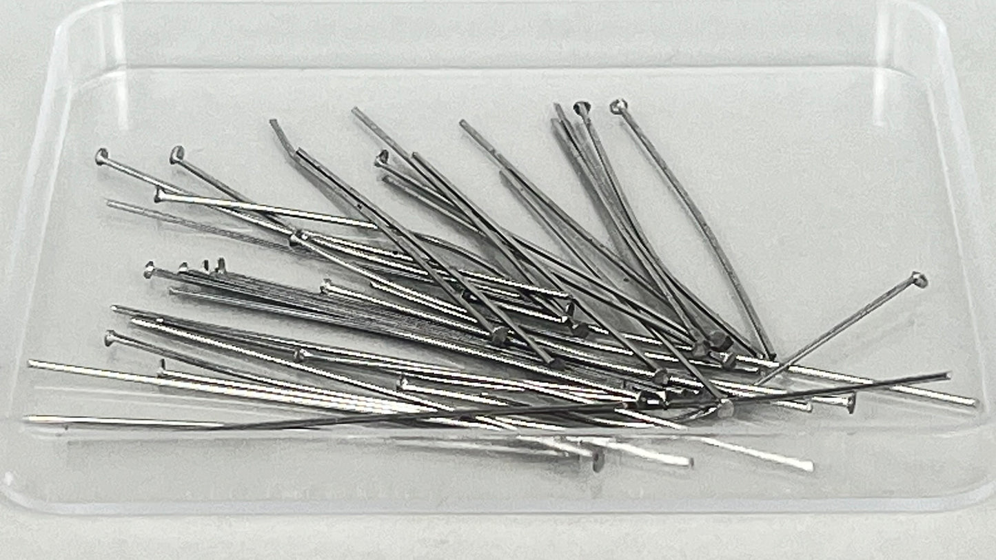 Ball, eye and flathead pins 0.6 x 40 mm silver/gold (40 pieces)