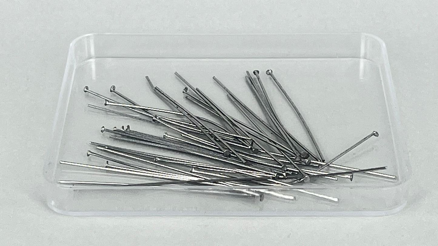 Ball, eye and flathead pins 0.6 x 40 mm silver/gold (40 pieces)